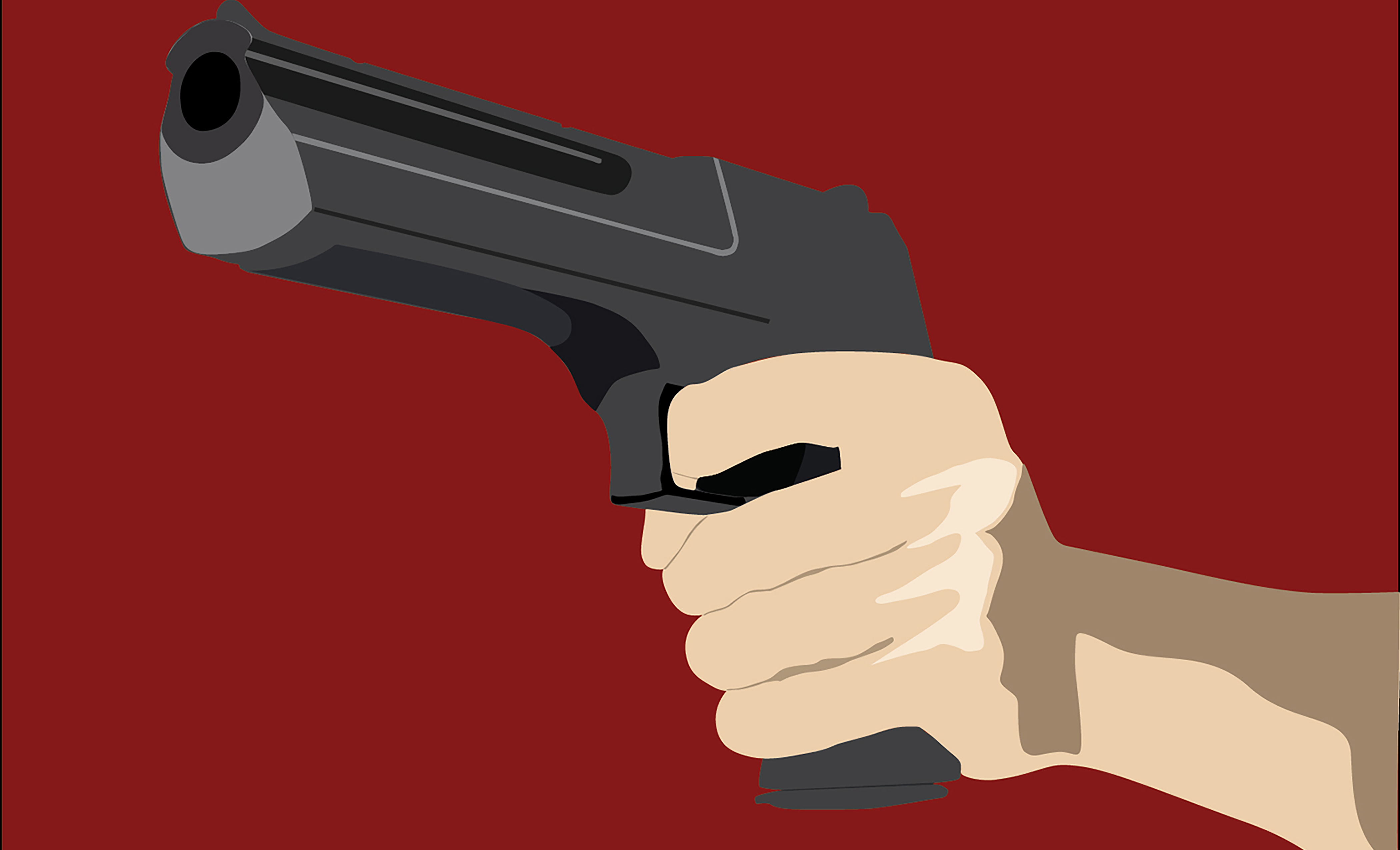 Graphic of hand pointing a pistol